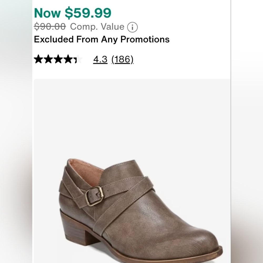 Life Stride Brown Ankle Boots with Buckle Accent